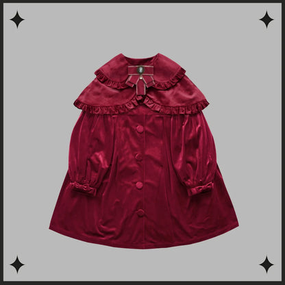 Dark Star Island - Winter Lolita Cape Velvet Antique Lolita Coat