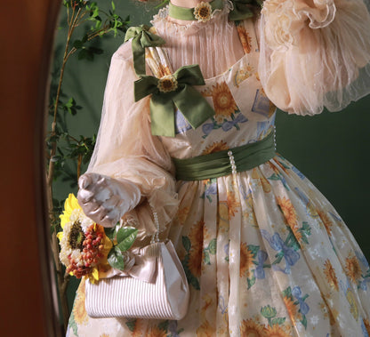 Akiyama Future Studio - Sunflower Print Lolita JSK Dress in Breathable Light Fabric