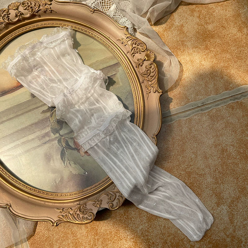 WAGUIR - Sweet Lolita Mid-Calf Socks 3-Layer Lace Mesh Fairy Thin Socks