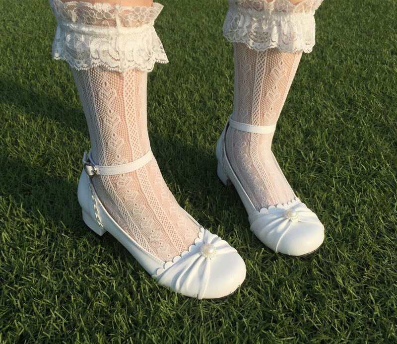 Sosic - Shell Dew - Sweet Lolita Bow Round Toe Shoes