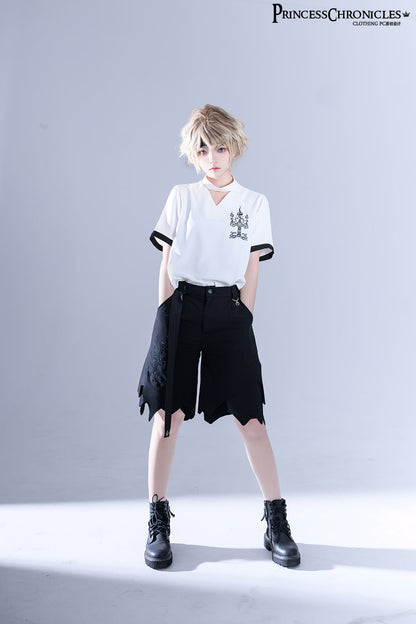 Princess Chronicles - LueYingGuiTan - Ouji Lolita White Embroidery Shirt