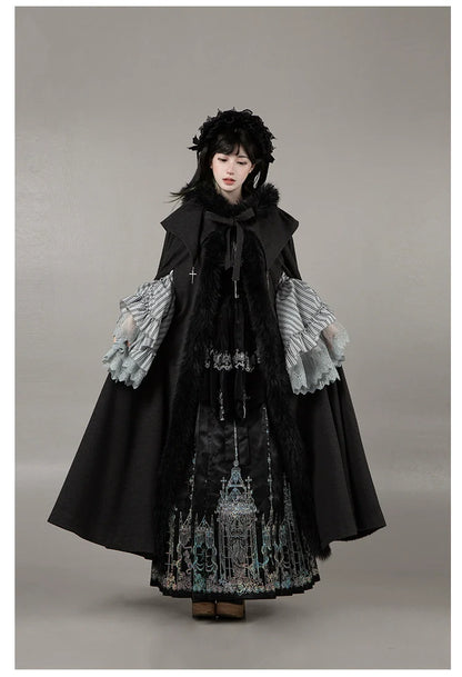 With PUJI - Letter and Poetry ﾂｷ Raven's Night Song - Gothic Lolita Black Cloak