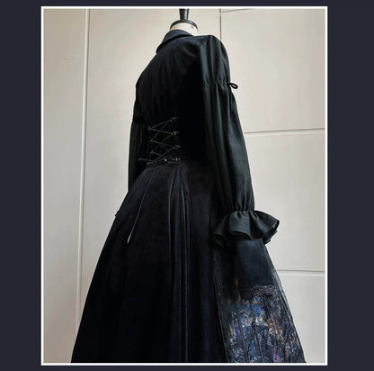 SUSIN - Night Traveler - Classic and Elegant Gothic Dress with Colorful Window Prints