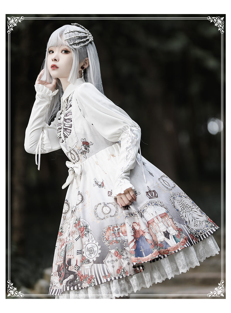 YingLuoFu - Black Fairytale - Gothic Twins Lolita JSK