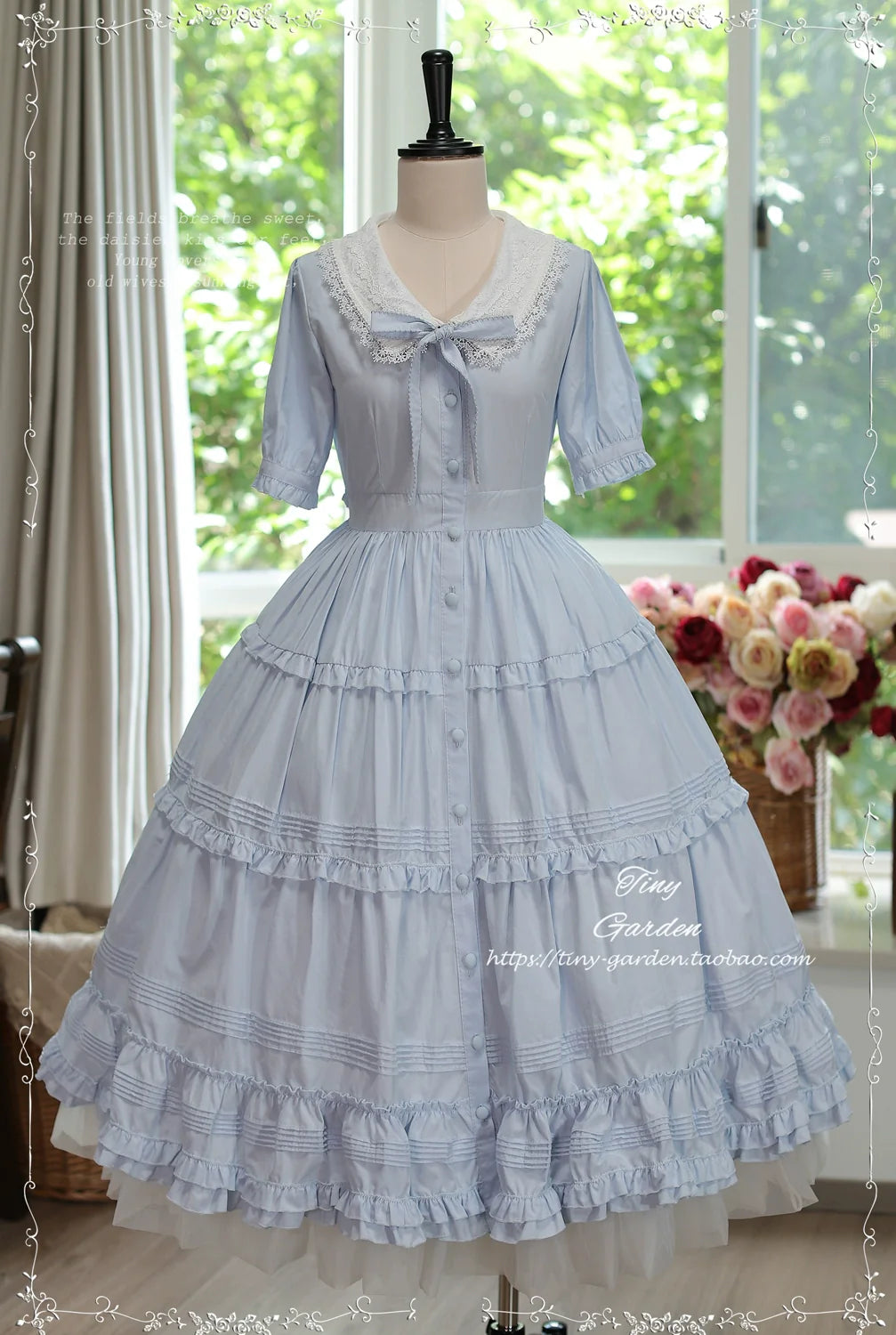 Tiny Garden - Lacey 2.0 - Classic Lolita OP Lace Collar Open Front Dress