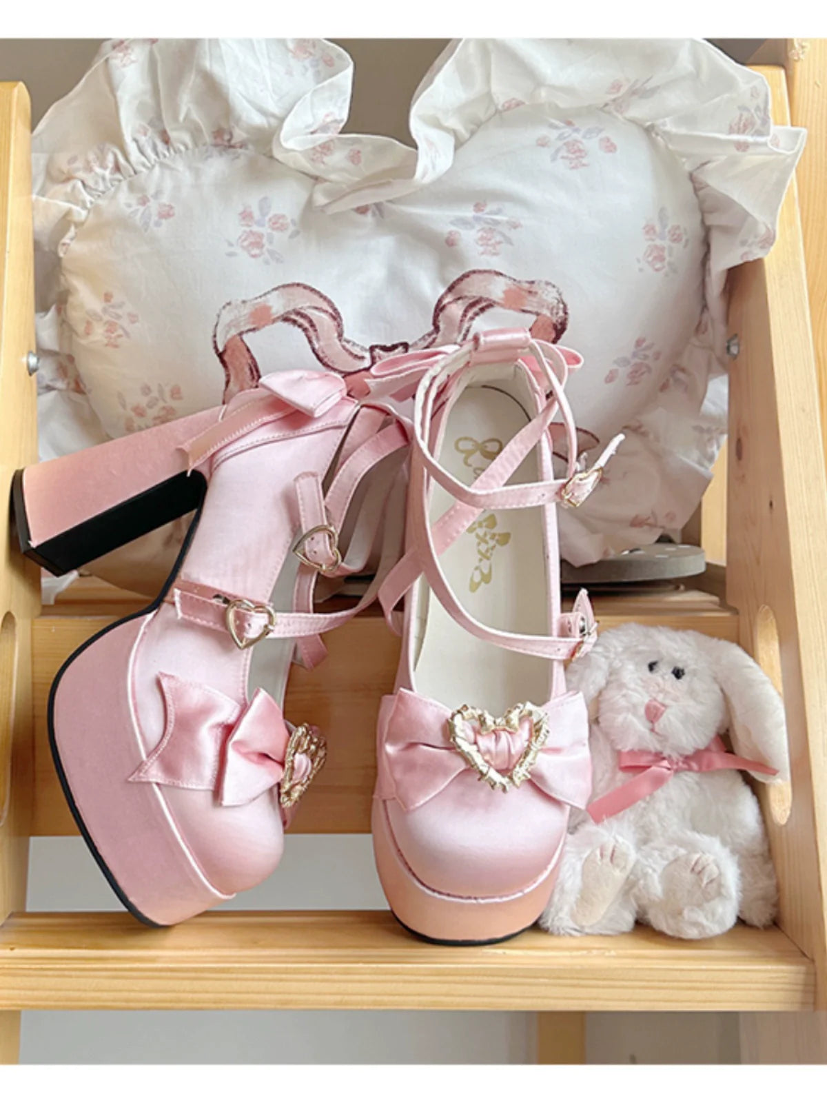Cheesecake - Mousse Heart - Sweet Lolita High Heel Shoes Mary Jane Love Heel Shoes