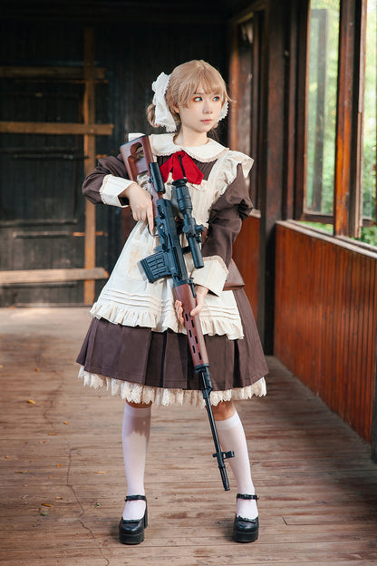Infanta - Suliko - Maid Lolita OP Set with Soldier Style Waist Pack and Apron