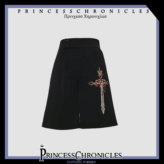 Princess Chronicles - Night Instructions - Ouji Lolita Embroidery Shorts