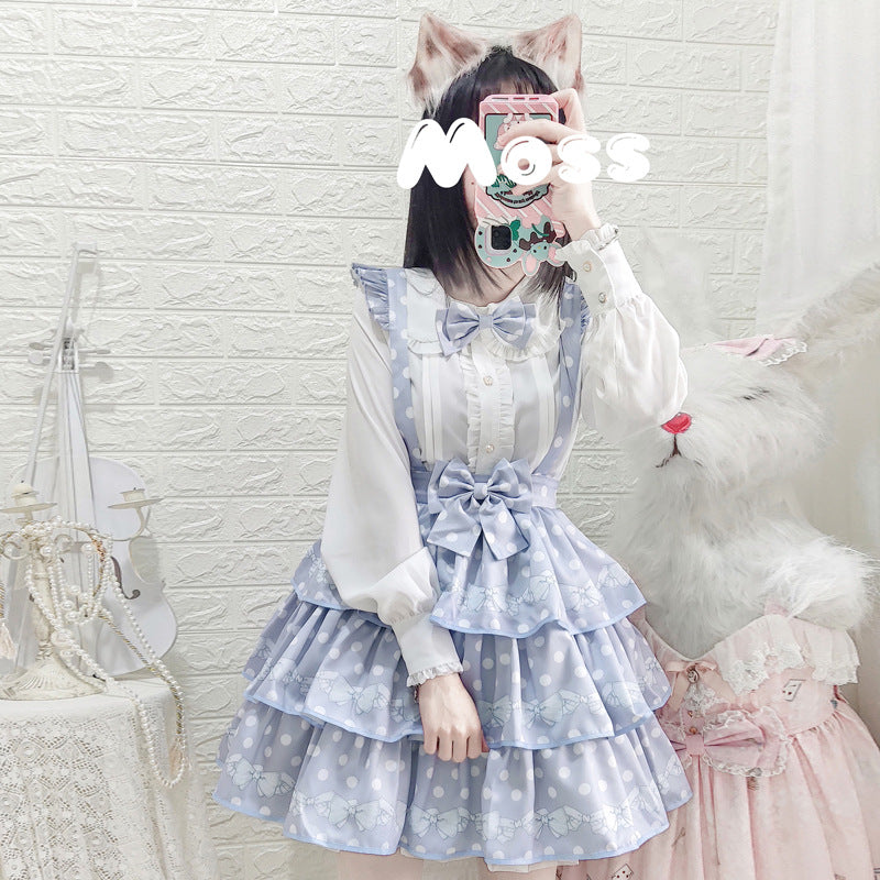 Eieyomi - Little Hetty - Sweet Daily Polka Dot Straps Lolita Skirt