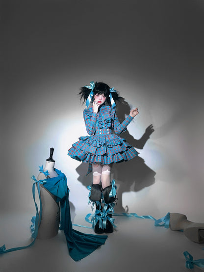 CATCOCOON - Humanoid Gift Box - Christmas Plaid Lolita Blouse & SK