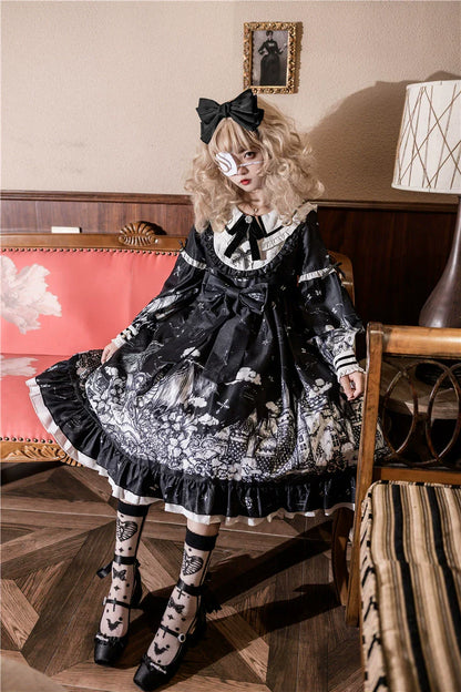 Sugar Girl - Nocturnal Castle - Gothic Lolita OP Dress, Back Zipper