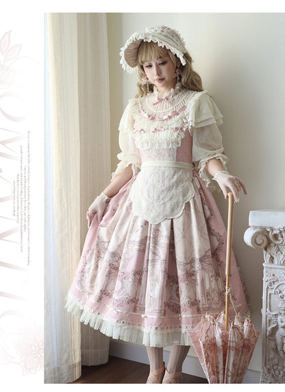 Urtto - Rococo - Spring Vintage Doll Lolita OP Dress with Light Upper