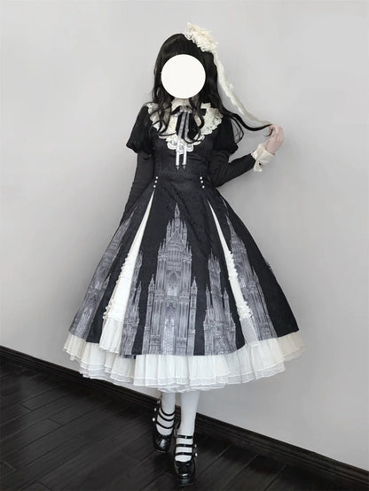 Letters from Unknown Star - Church Bell - Elegant Lolita OP Dress Long Sleeve Spring Autumn