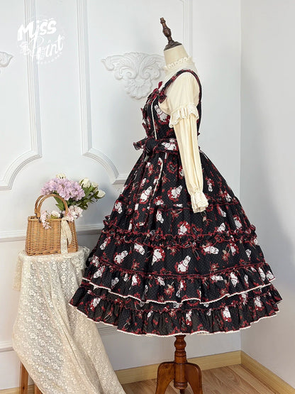Miss Point - Forest Berry Bunny - Sweet Lolita JSK Elegant Bunny Print Dress