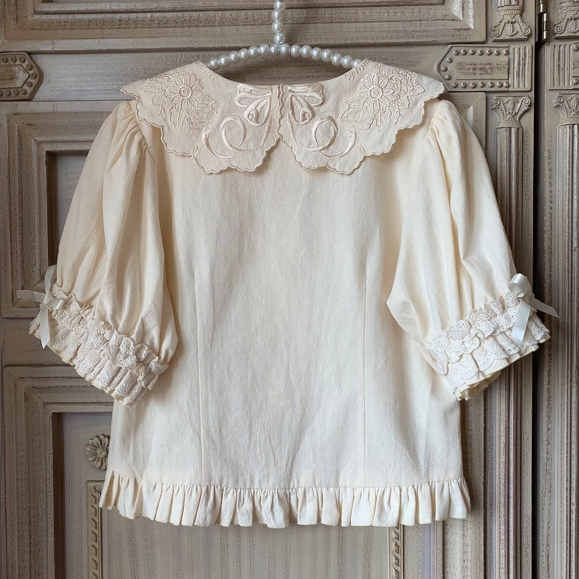 Flower Banquet - Kawaii Lolita Cotton Bunny Embroidery Blouse