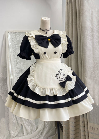 Qianmu - Cat Cafe - Maid Lolita OP dress with Detachable Bow and Apron