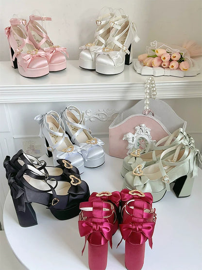 Cheesecake - Mousse Heart - Sweet Lolita High Heel Shoes Mary Jane Love Heel Shoes