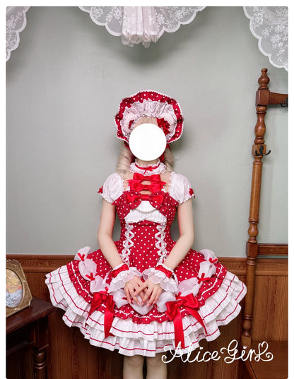 Alice Girl - Old School Polka Dots - Halter Neck Sweet Lolita OP Dress