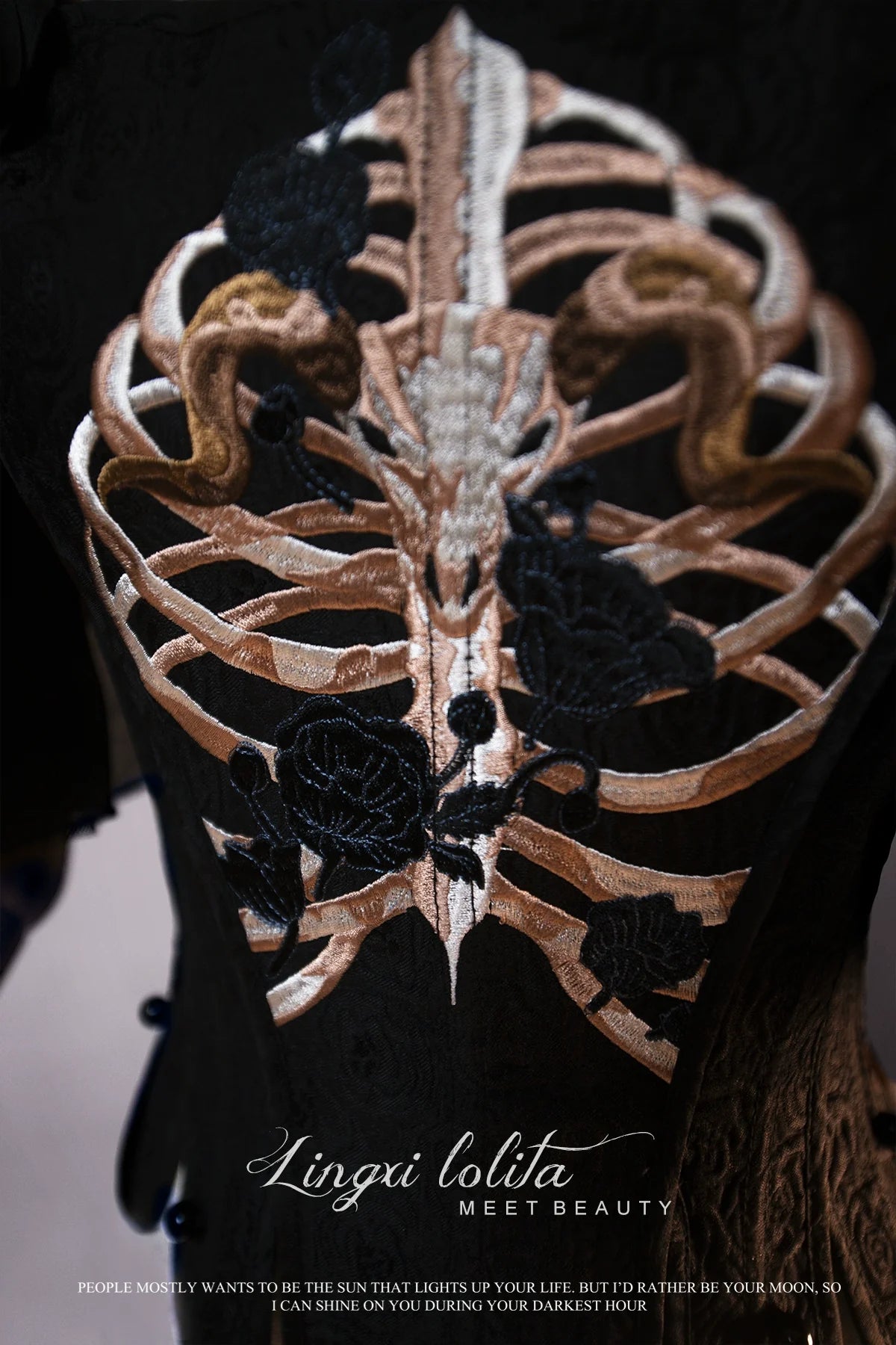 Lingxi Lolita - Bone island Gothic Lolita Corset Goth Blouse Skirt Set