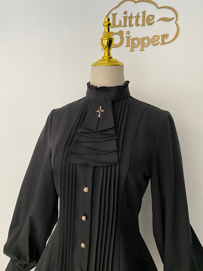 Little Dipper - Elegant Lolita Mutton Sleeve Stand Collar Blouse