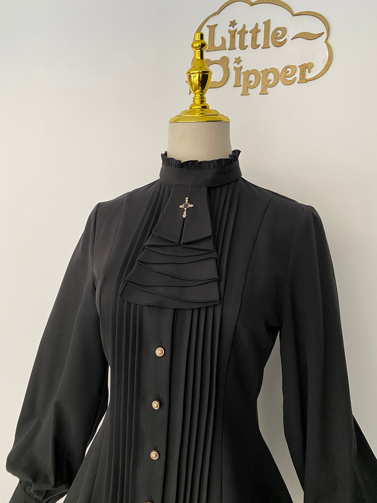 Little Dipper - Elegant Lolita Mutton Sleeve Stand Collar Blouse