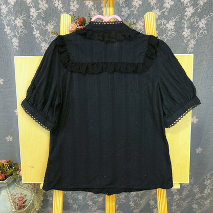 DMFS Lolita - Sweet Lolita Blouse Cotton Summer Short Sleeve Shirt