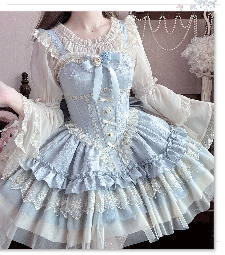 ZhiJinYuan - Fleeting Dreams - Ballet Style Sweet Lolita Mini JSK with Choker
