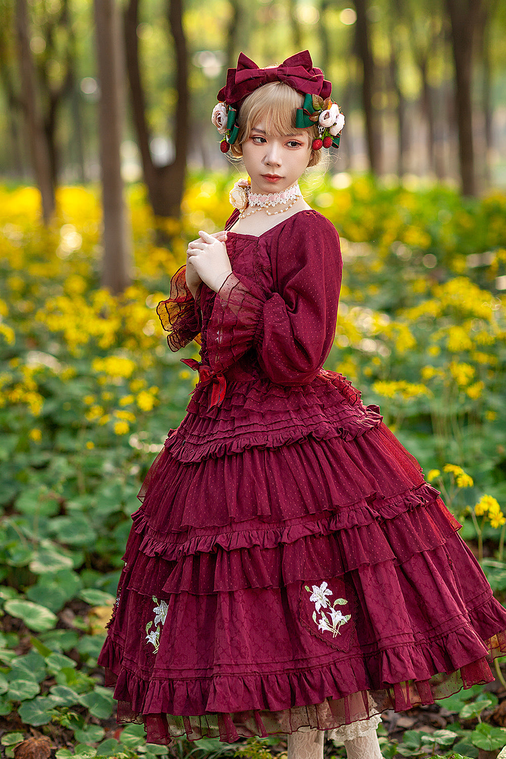 Infanta - Melaleuca Lily - Embroidery Country Lolita Blouse and Skirt