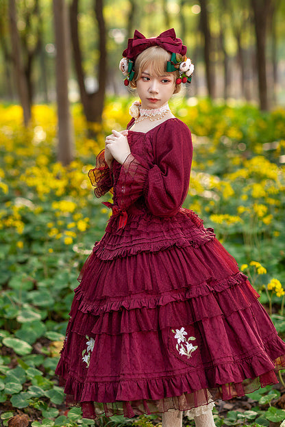 Infanta - Melaleuca Lily - Embroidery Country Lolita Blouse and Skirt