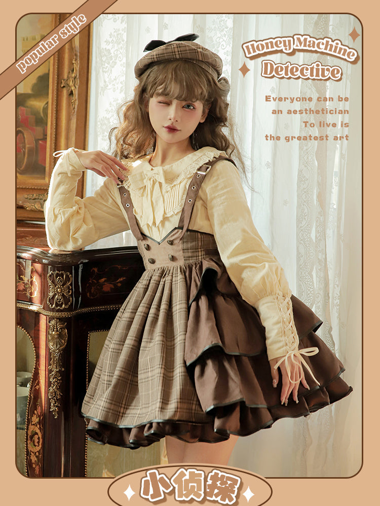 Honey Machine - Little Detective - Gothic Punk Lolita Salopette