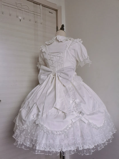 The Seventh Doll - Sweet Diary SP - Vintage Lolita Jumper Dress Petal-like Hem JSK Headdress Set