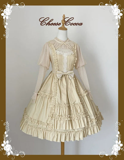 Cheese Cocoa - Doll Story - Cotton Lolita JSK Dress Open Front Kawaii Shirt