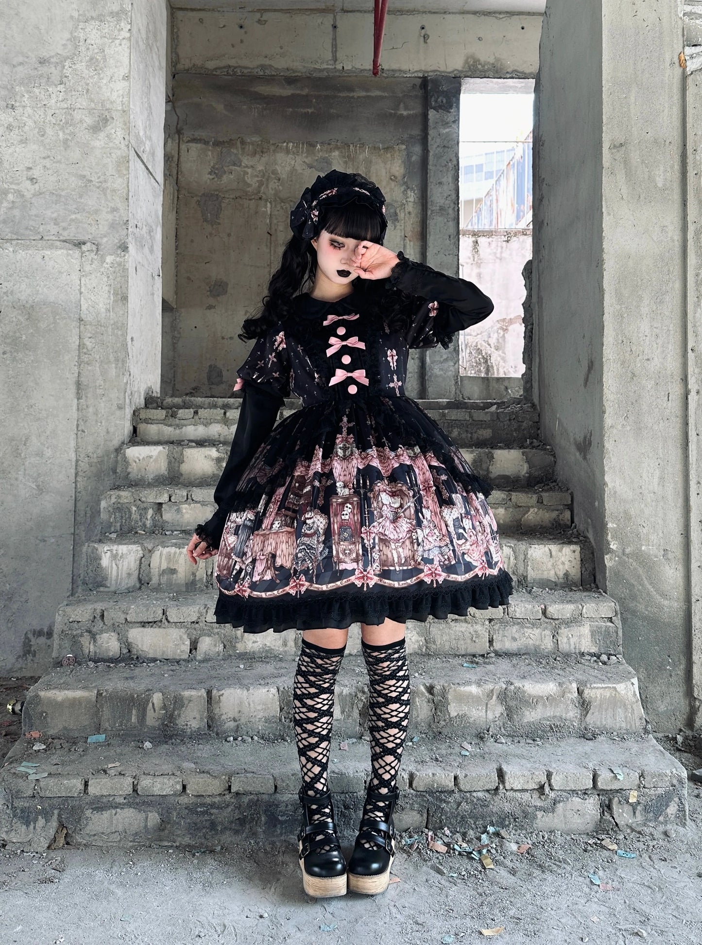 Uncle's Workshop - Missing Lamb Case - Gothic Lolita Dress Set with Sheep Prints