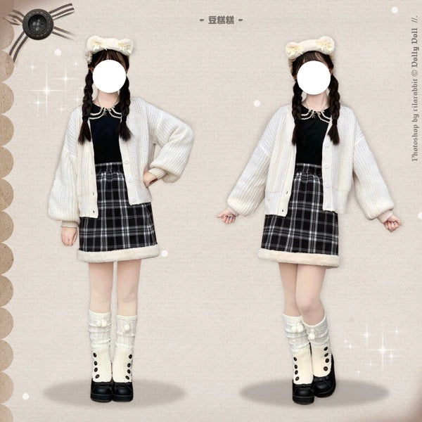 Dolly Doll - Winter Lolita Boots Fur Mary Jane Lolita Low Heel Shoes