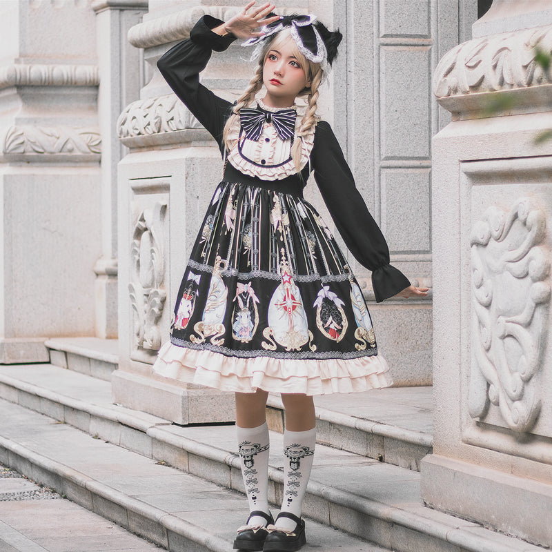 Niu Niu - Easter - Plus Size Lolita Dress Black Long Sleeve Vintage OP