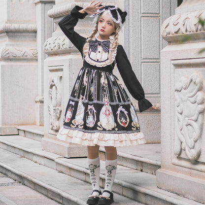 Niu Niu - Easter - Plus Size Lolita Dress Black Long Sleeve Vintage OP