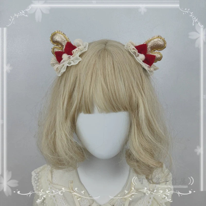 Cocoa Jam - Christmas Sweet Lolita Headdress, Antler Shaped Design