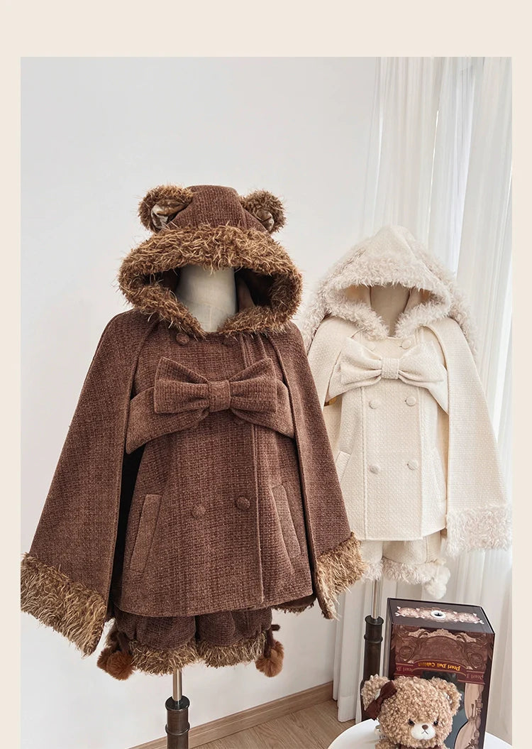 Tan Tuan - Rabbit & Bear - Winter Kawaii Lolita Cape and Shorts