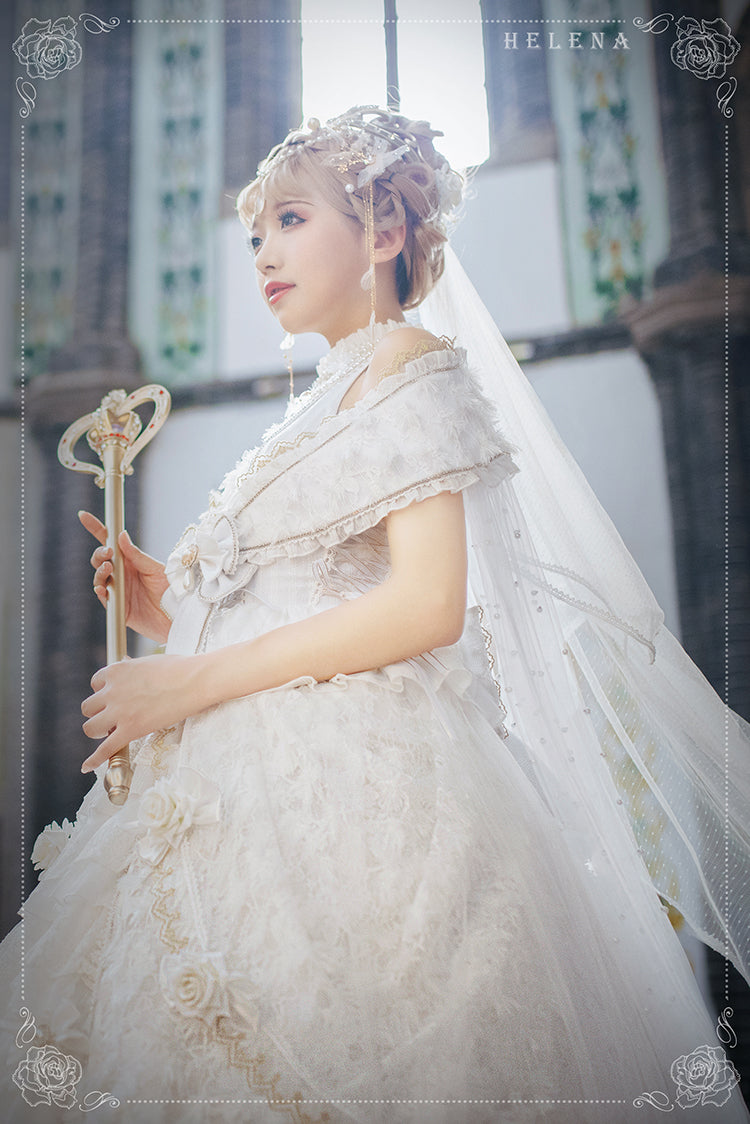 Youpairui - Helena - White and Black Lolita Tea Party JSK Suit