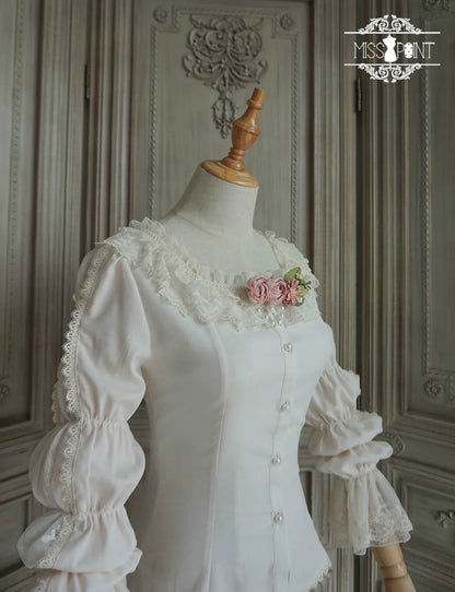 Miss Point - Elizabeth Meow - Classic Lolita Blouse Lotus Root Sleeve Lolita Shirt