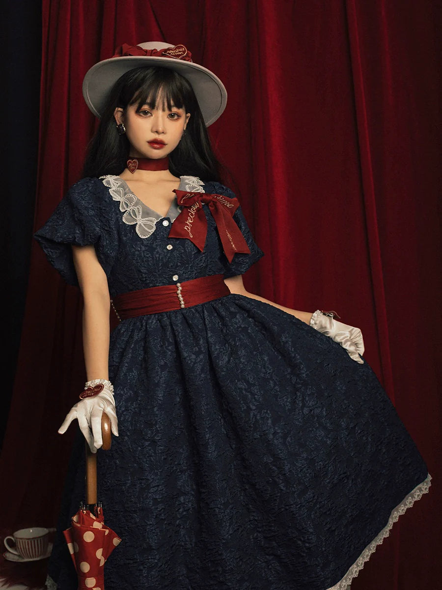 ZJstory - Gold Age - Retro Lolita Bow Necktie