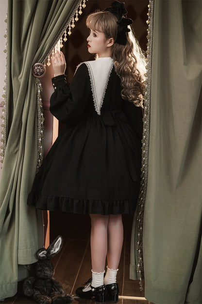 Sweet Date - Gothic Lolita Dress Black Nun OP for Halloween