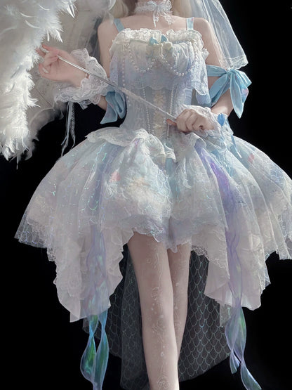 Qianmu - MermaidTears - Wedding Lolita JSK Dress, Ocean Theme
