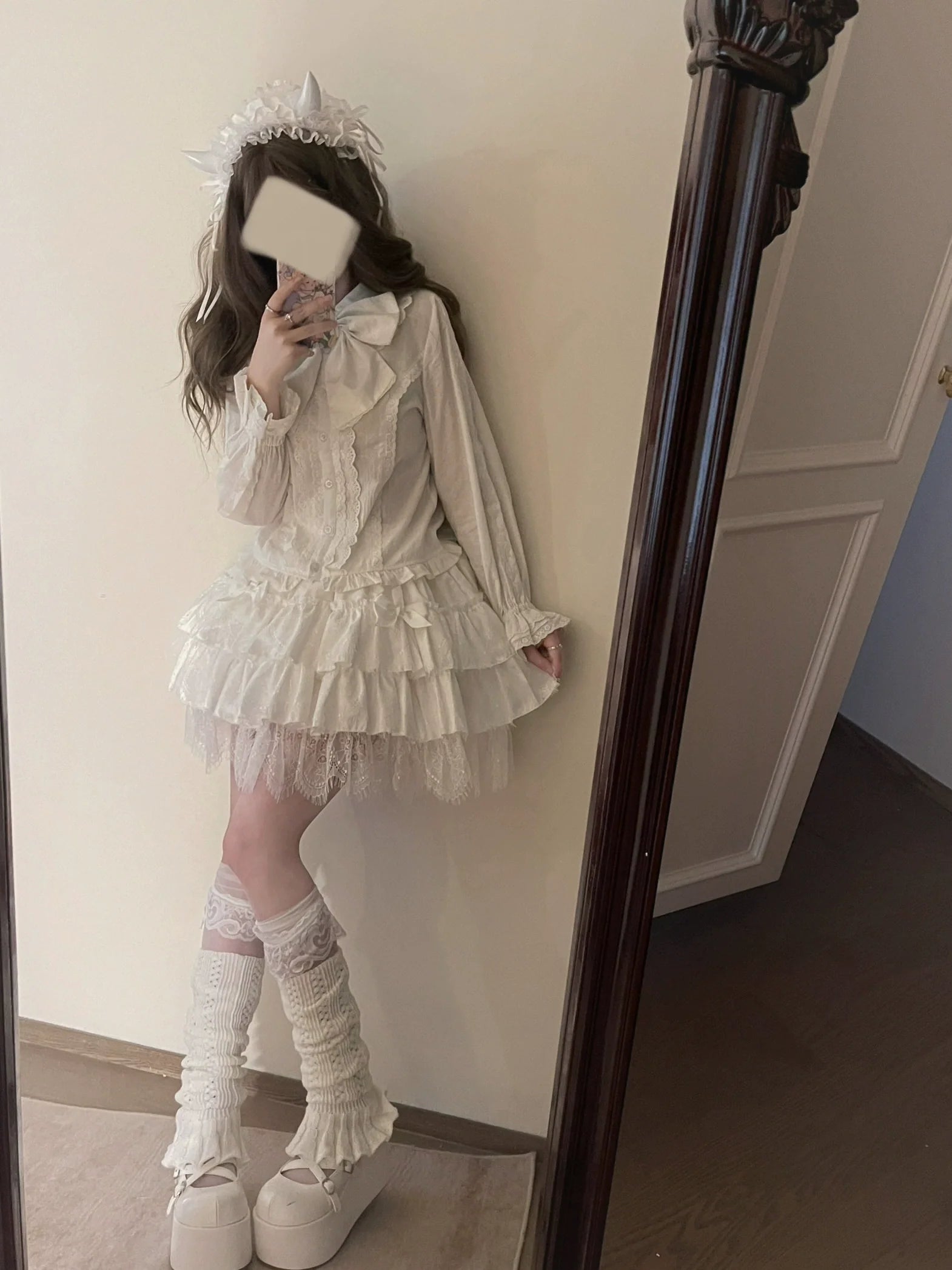 MIST - Lily - Kawaii Lolita Blouse Soft Girl Bubble Puff Sleeve