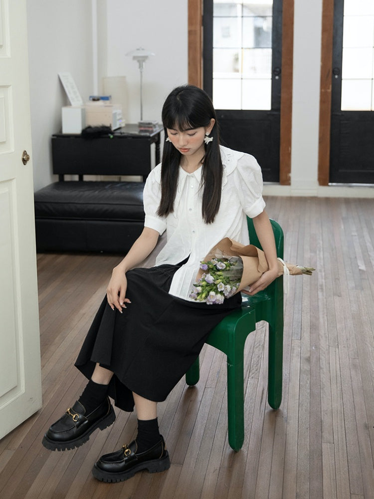 Embroidered Butterfly Lapel Blouse【s0000001736】