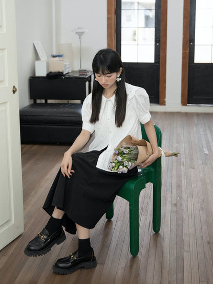 Embroidered Butterfly Lapel Blouse【s0000001736】