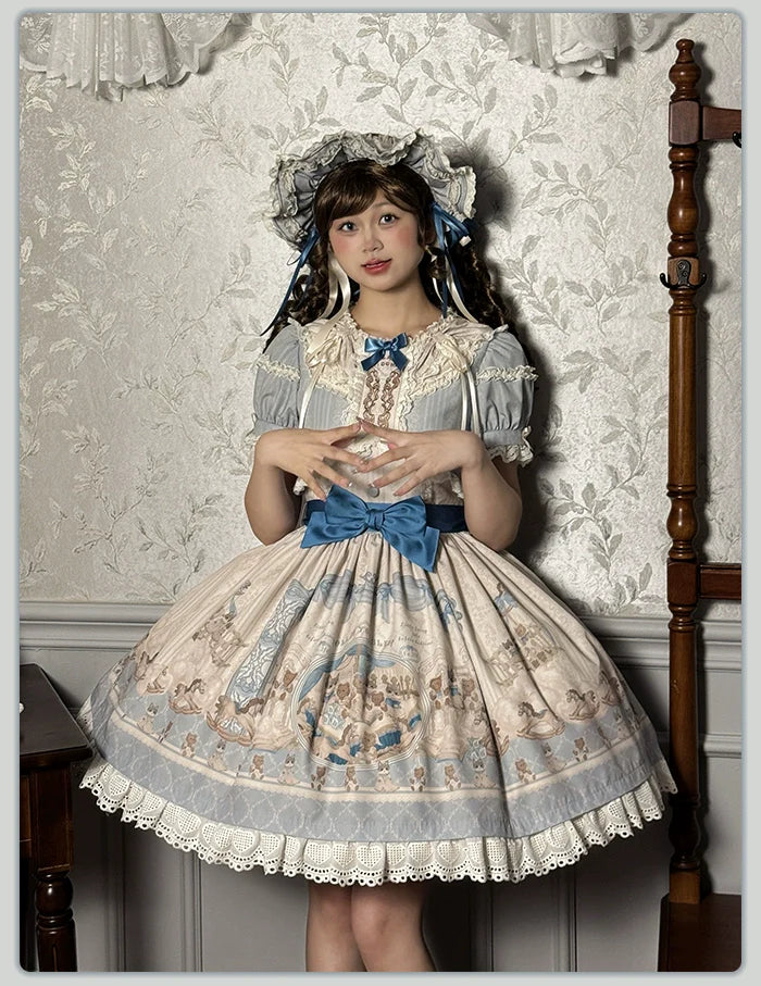 Alice Girl - Sea Salt Fairytale - Sweet Lolita Headdress Built-in Wire BNT and Bow KC