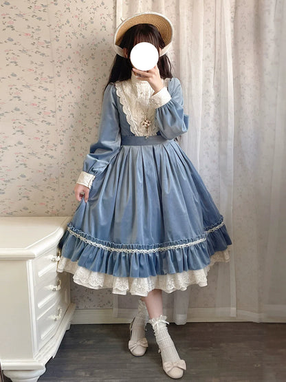 Miss Point - Customized Lolita Dress Vintage Elegant Velvet OP Dress