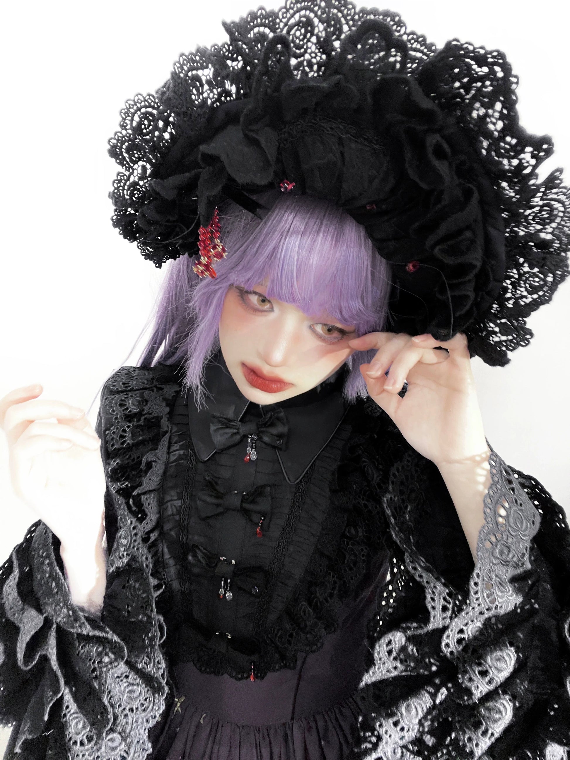 Dark Circle Clinic - Barbara Manor Night - Gothic Lolita JSK Pleated Floral Print Lolita Dress