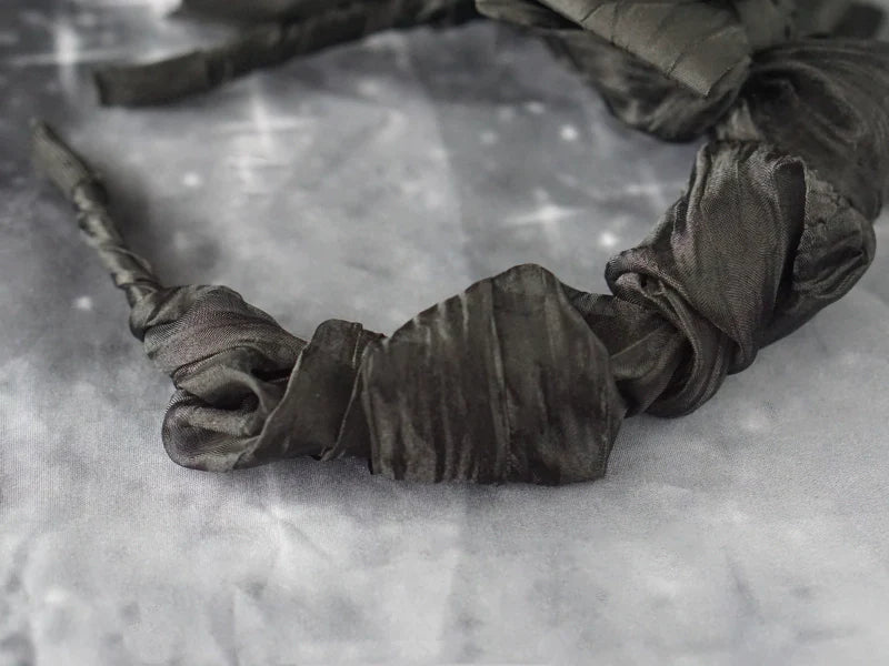 Strange Sugar - Gothic Lolita KC Black Wine Red Ruffled Bow Hair Accessories